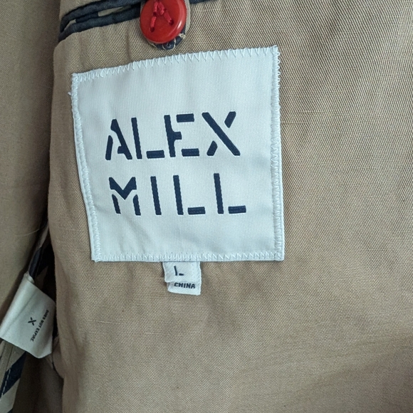 Alex Mill Mercer Blazer in Cotton Linen, Size L in Khaki - Picture 3 of 6